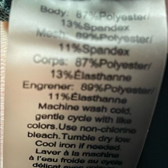 Nanette Lepore 7/8 leggings size medium gorgeous green with black mesh - Picture 6 of 7